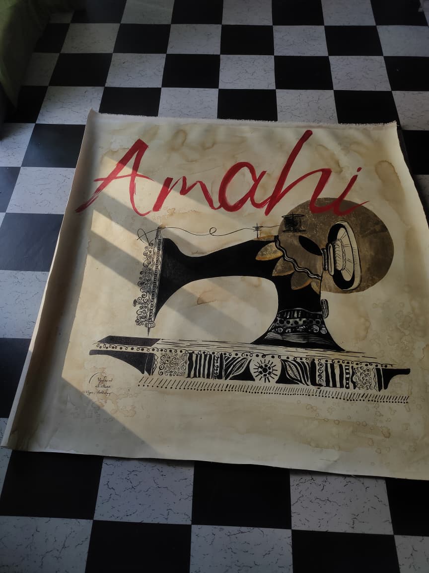 Amahi ink drawing — mixed media