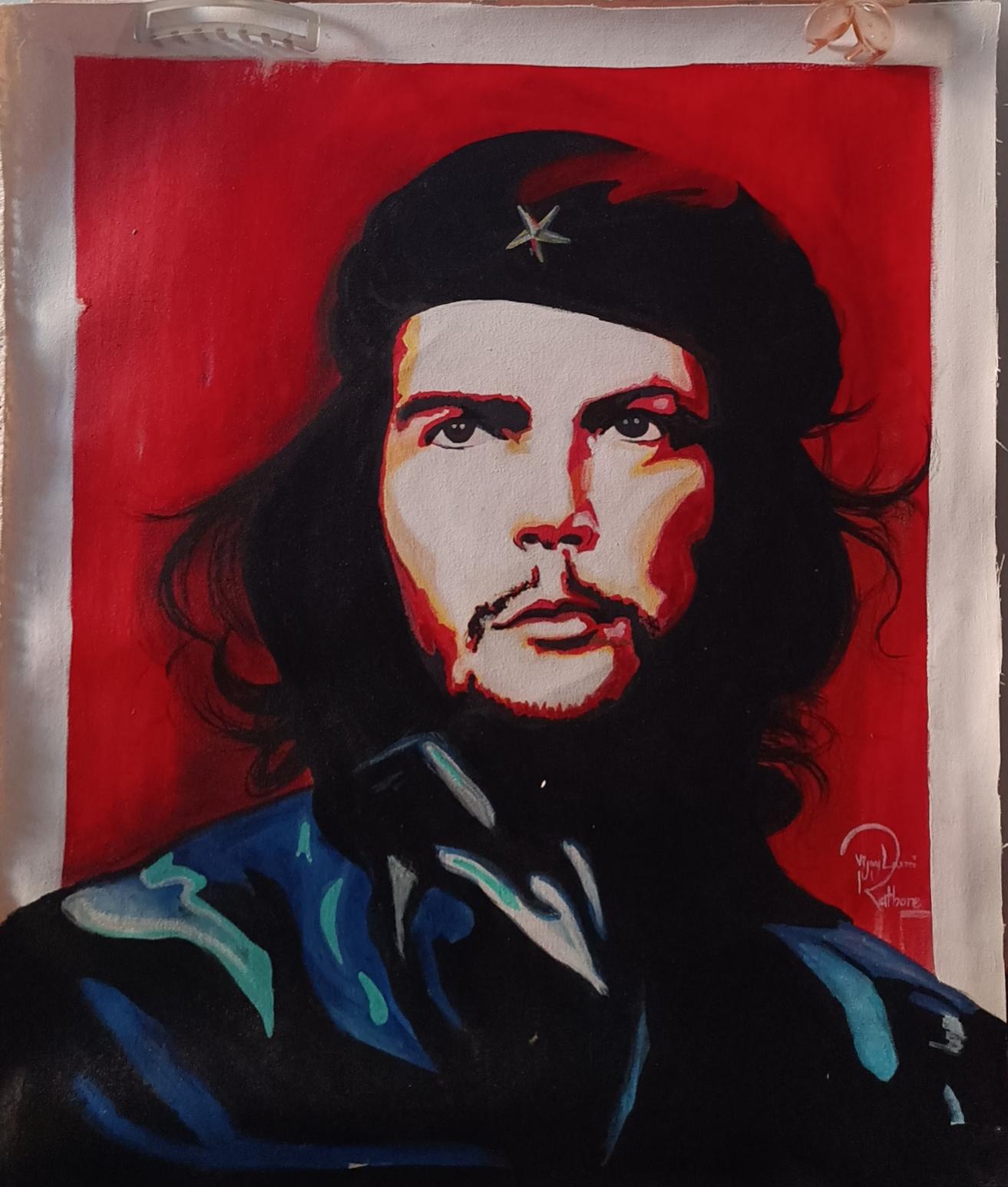 Bold acrylic portrait painting